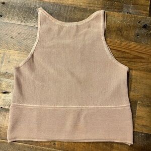 Olivaceous Ribbed Crop Tank – Nude – Size M
